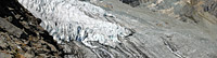 View before/after comparison photos of Allalin glacier (Valais Alps)