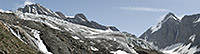 View before/after comparison photos of Anun glacier (Lötschental, Bernse Alps)