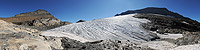View before/after comparison photos of Chaltwasser glacier (Valais, Swiss Alps)