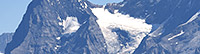 View before/after comparison photos of Eiger glacier (Bernese Alps)