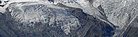 View before/after comparison photos of Fee glacier (Valais alps)