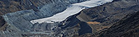View before/after comparison photos of Findel glacier (Valais Alps)