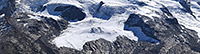 View before/after comparison photos of Monte Rosa glacier (Valais Alps)