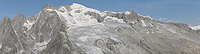 View before/after comparison photos of Trift glacier (Fieschertal, Bernese Alps)