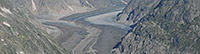 View before/after comparison photos of Unteraar Glacier (Bernese Alps)