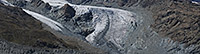 View before/after comparison photos of Lower Theodul glacier (Valais alps)