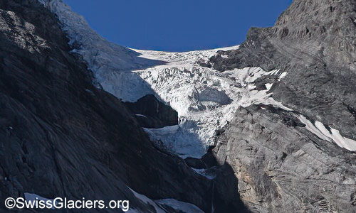 Glacier break-off Blüemlisalpsattel. Photo taken on 7. September 2024.