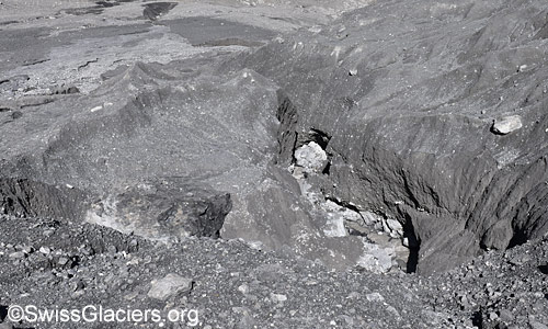 Lower part of the erosion ditch that has existed since 2022. Photo taken on 7. September 2024.