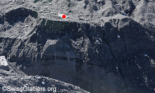 View of the erosion ditch at the former glacial lake from the north. Photo taken on 31 August 2025.