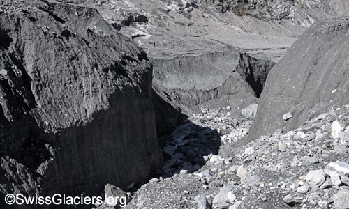 Lower part of the erosion ditch that has existed since 2022. Photo taken on 31 August 2025.