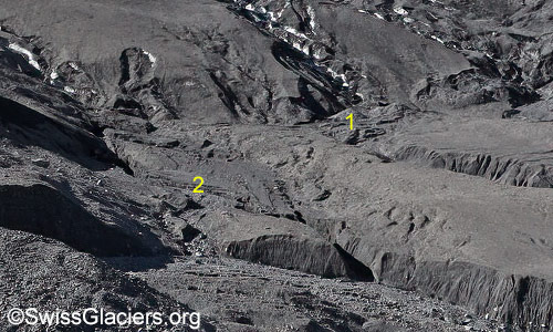 Central part of the Gamchi glacier. Photo taken on 7. September 2024.