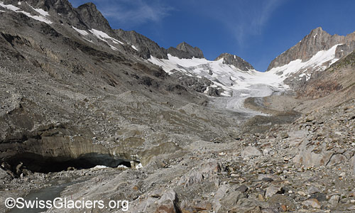 Oberaargletscher und Gletschertor am 18. Juli 2025.