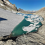 Chüebodengletscher (inkl. See) von Osten am 8.9.2018 (Luftaufnahme)