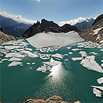 Chüebodengletscher (inkl. See) von Norden am 8.9.2018 (Luftaufnahme)
