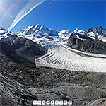 Unterbruch im Gornergletscher (Luftaufnahme)