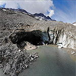 Oberaargletscher: Gletschertor 2020 (Luftaufnahme)