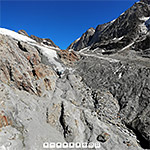 Western confluence of Anun glacier and Lang glacier (aerial view)