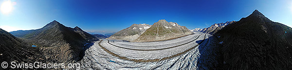 Large Aletsch glacier and Eggishorn (aerial photo).