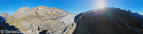 Kanderfirn and Alpetli glacier (aerial view).