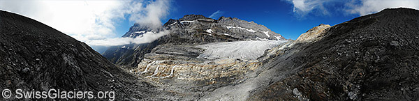 Mystical moment at Kanderfirn (aerial photo).