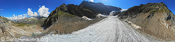 Lower part of the Stei glacier (aerial photo).