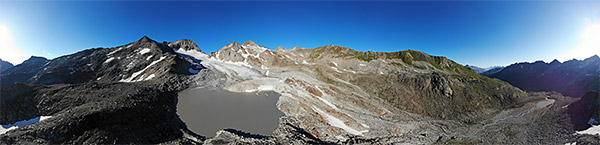 Witenwasserengletscher und östlicher Gletschersee von Nordosten (Luftaufnahme)