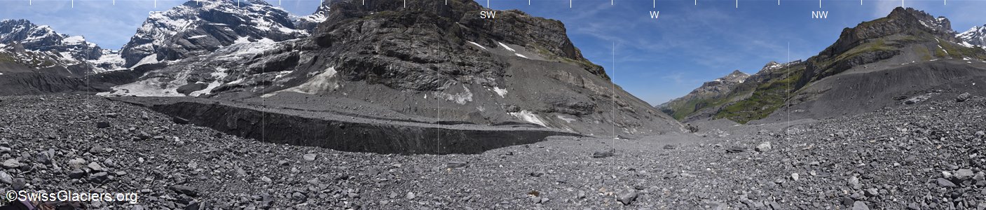 Situation zukünftiger Gletschersee B am 17.6.2023.