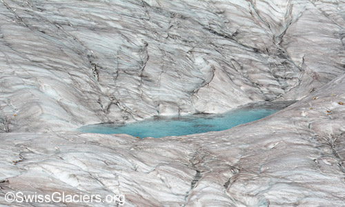 Supraglacial lake on the large Aletsch glacier